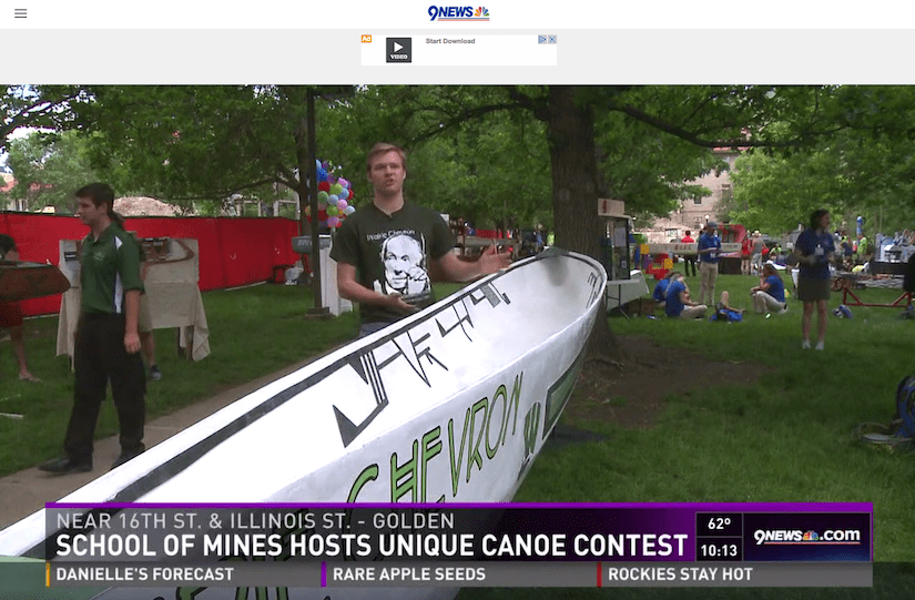 Screen shot of UW-Madison student from TV video