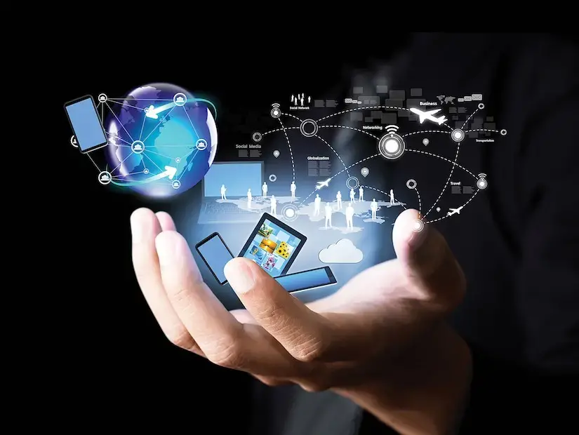 Graphic of a hand holding wireless images
