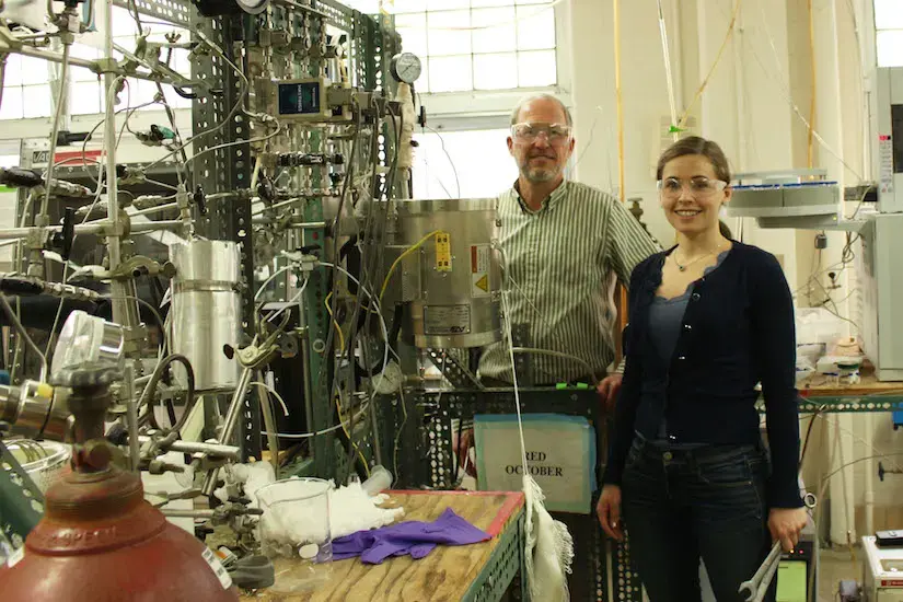Professor Thatcher Root and graduate student Elise Gilcher