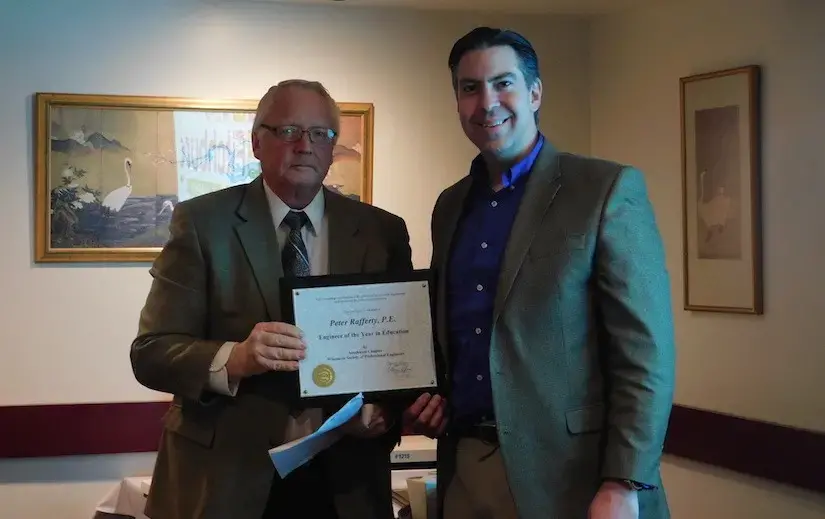 Peter Rafferty accepting award