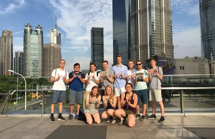 UW-Madison engineering students in China
