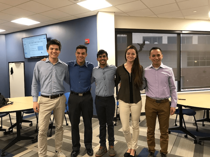 students on winning team
