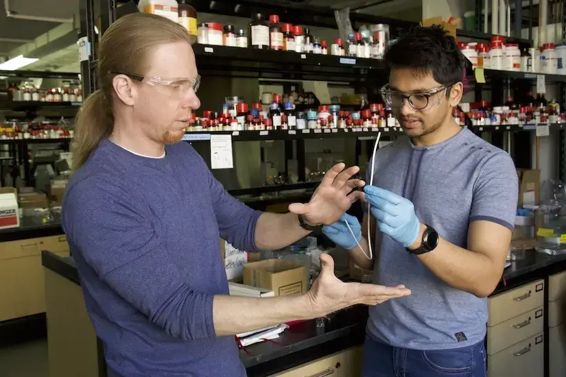 David Lynn working in the lab