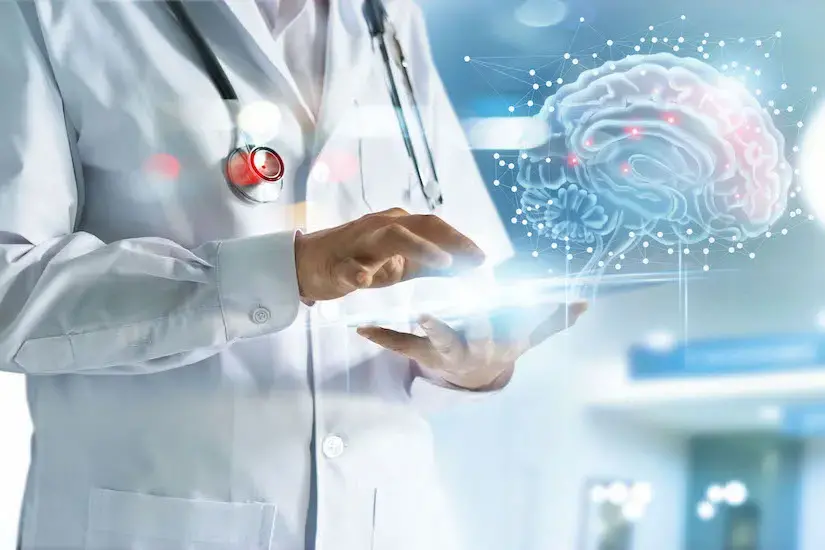 doctor using a computer interface