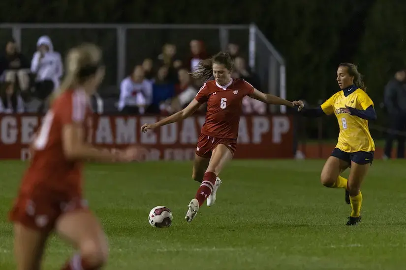 Grace Douglas playing soccer