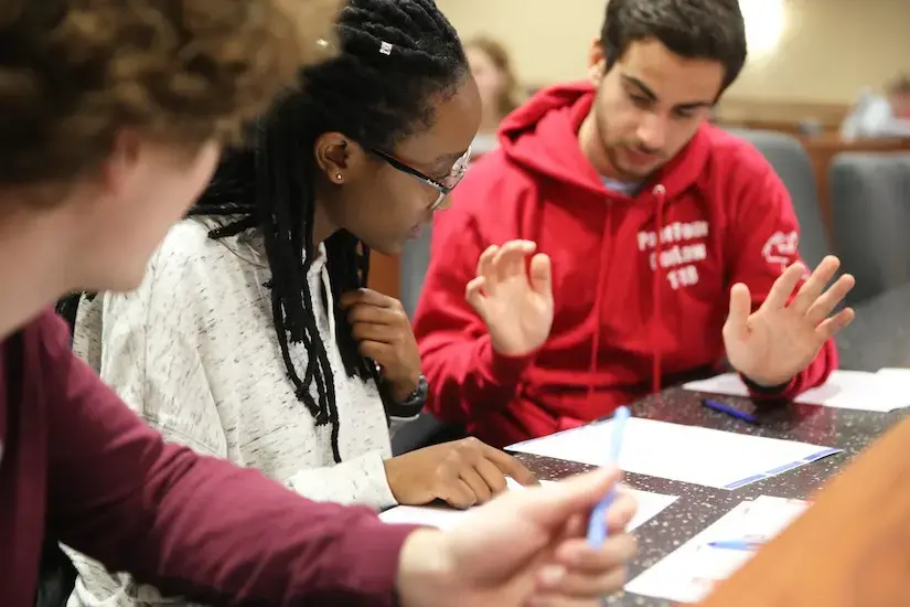 industrial engineering students working in teams