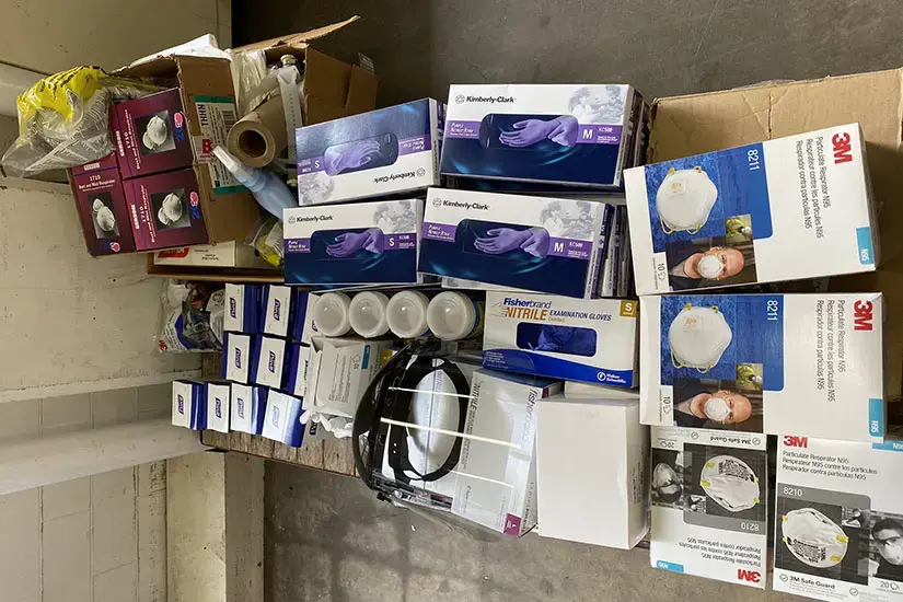 items from college PPE collection