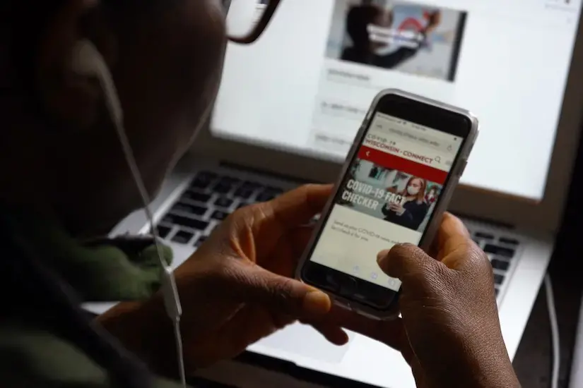 Person using the app