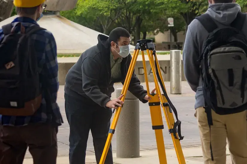 Kelvin Santiago-Chaparro setting up tripod