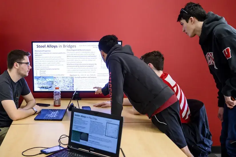 students working