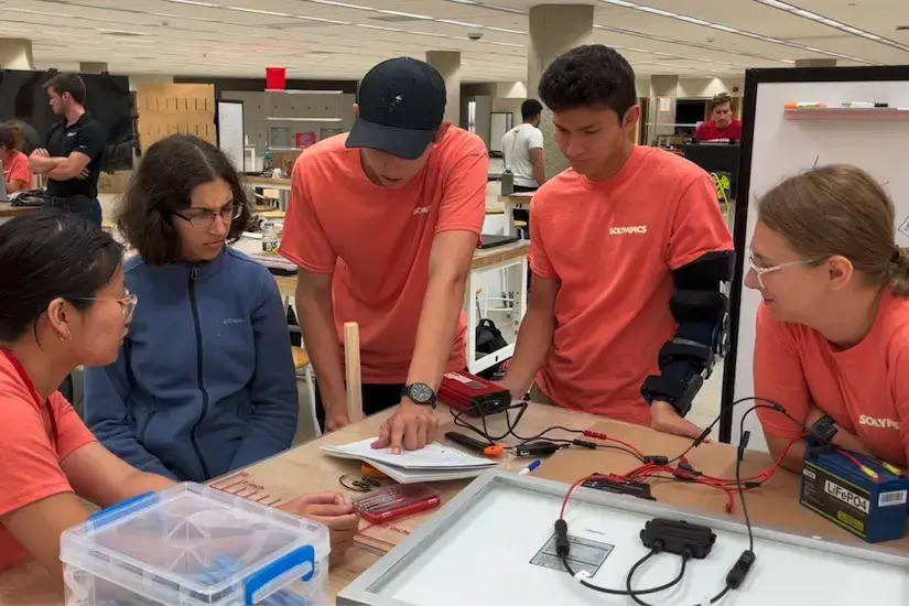 students working at Solympics event