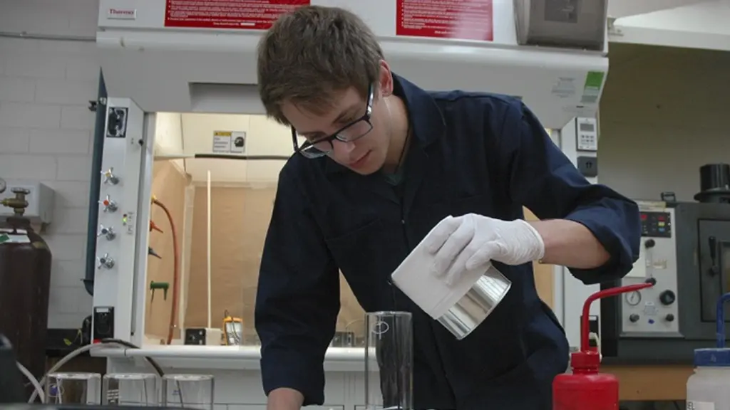 Student doing research