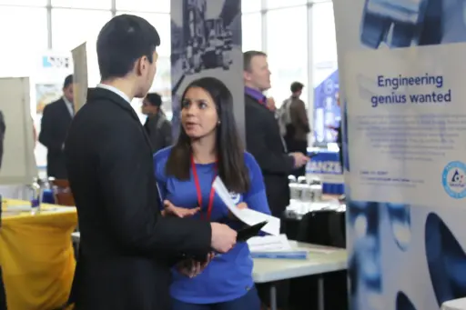 Students Presenting at a Career Fair