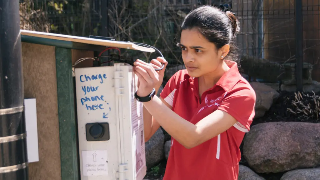 Maitreyee Sanjiv Marathe with the e-Little Free Library
