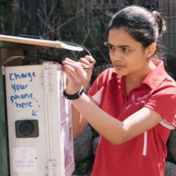 Maitreyee Sanjiv Marathe with the e-Little Free Library