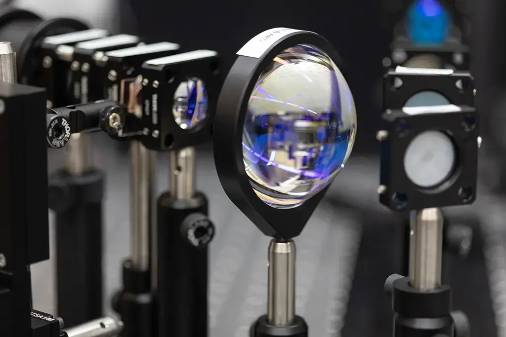 ECE Optics and Photonics Lab Photo - setup of optics table