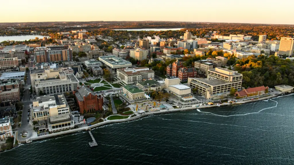 Aerial view of UW-Madison campus