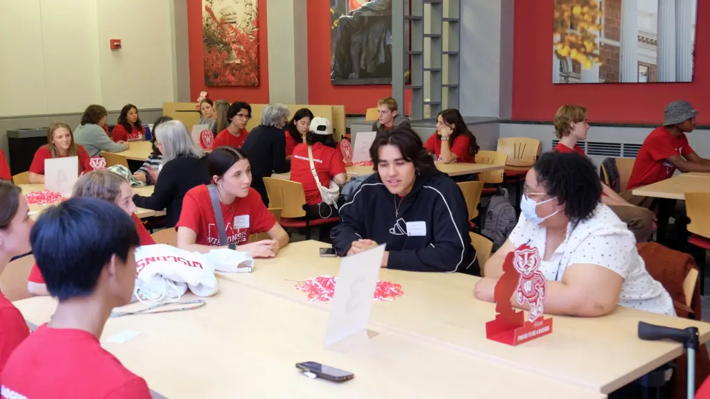 Group photo of the 2022-2023 cohort of STAR scholars meeting with UW-Madison College of Engineering staff