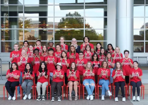 Group photo of the 2022-2023 cohort of STAR scholars in front of the UW-Madison College of Engineering