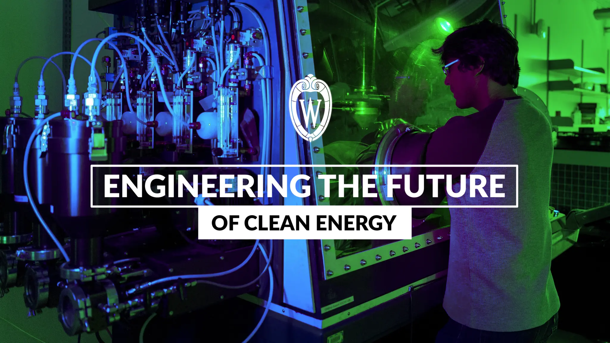 Engineering the future of clean energy showing a researcher in the molten salt lab within the Engineering Centers Building at the UW-Madison College of Engineering