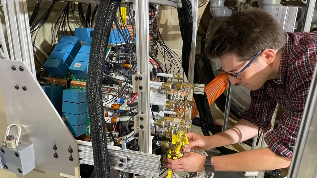 James Swanke inspects a megawatt aviation motor