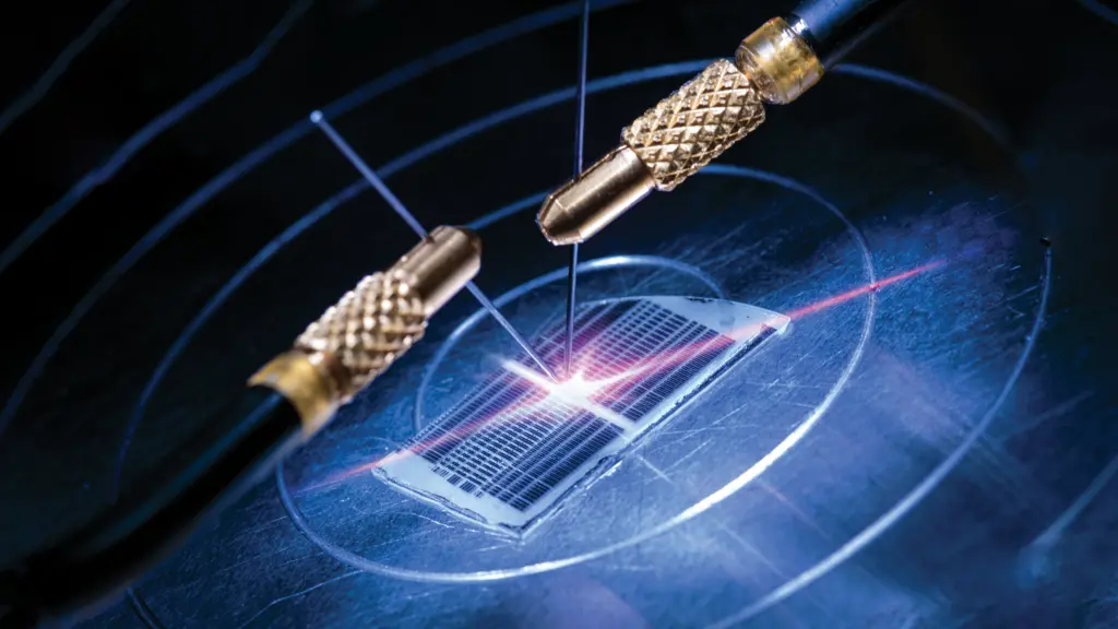 Semiconductor device that was UV laser grown and fabricated at UW-Madison by Shubhra Pasayat and Chirag Gupta