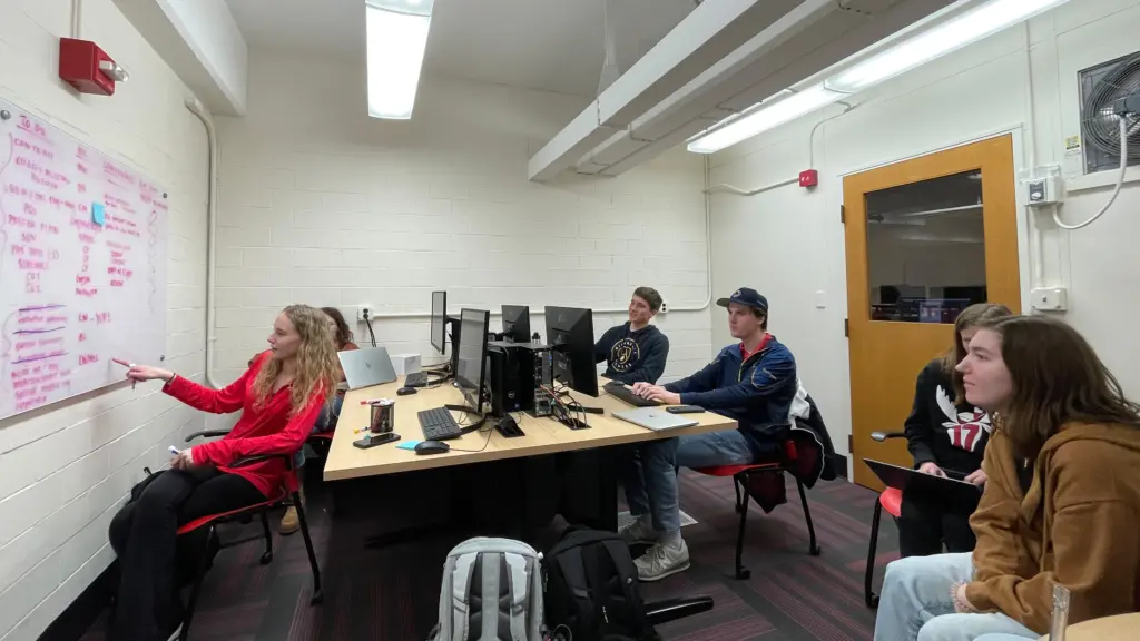 UW-Madison engineering students working on their ECIC proposal.