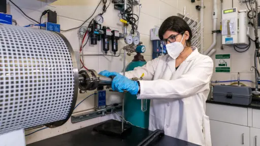 Postdoctoral research associate Komal Chawla working in the lab
