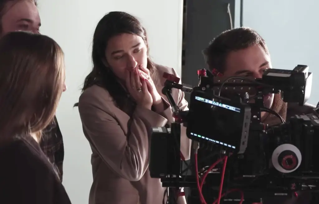 Nina Bosnjak in front of a film camera