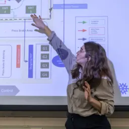 Ava Schmidt presents during ISyE 450