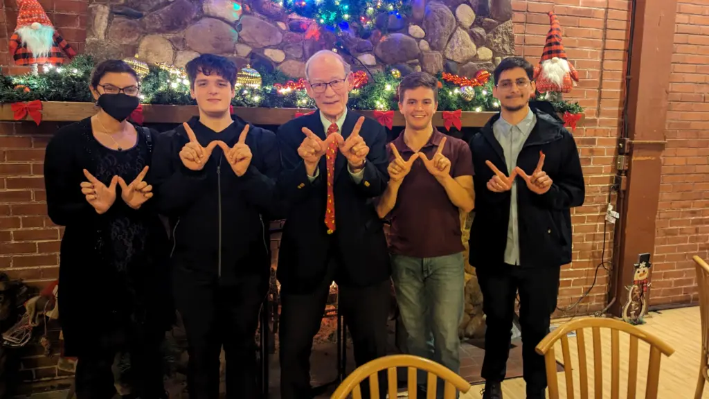 MS&E undergrad students and Professor John Perepezko, attending one of the ASM-Milwaukee chapter meetings.