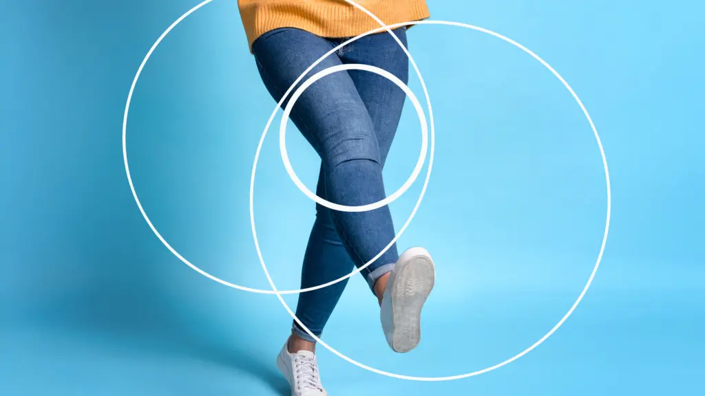 stock image of person doing kicking motion