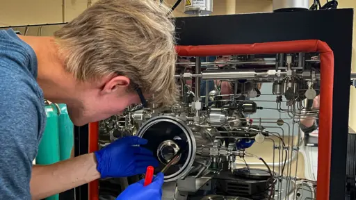 ME student Ethan Mohr in Kazyak lab