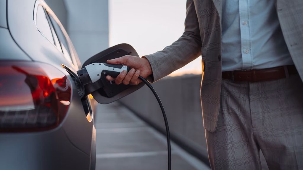 iStock image of an electric vehicle charging