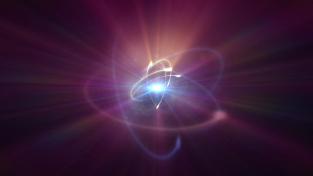 Image of an atom orbit in space
