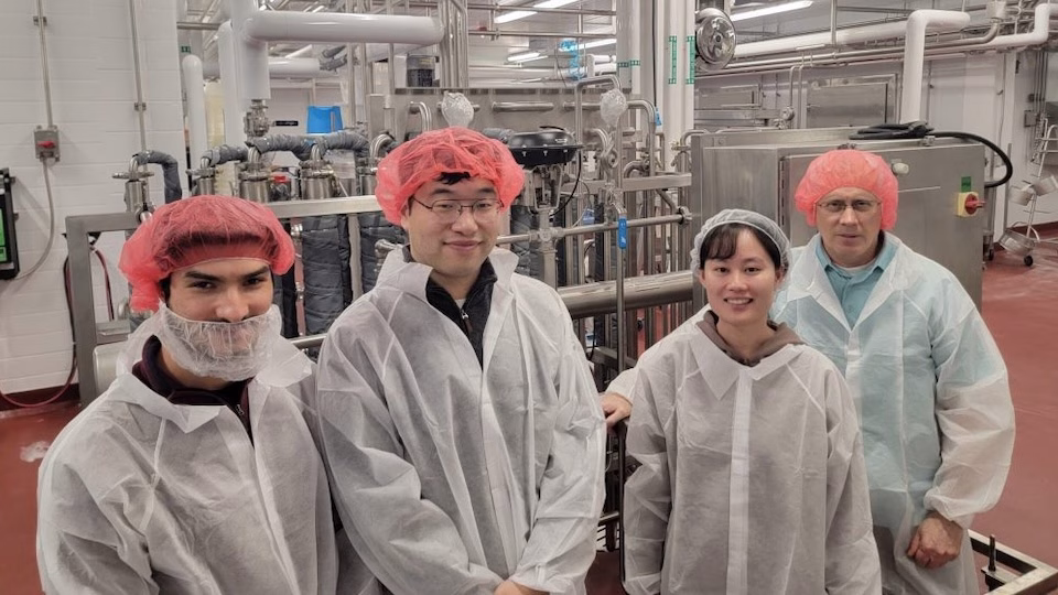 Company co-founder Jarryd Featherman, Wenjia Wang, Hoya Ihara and co-founder Scott Rankin