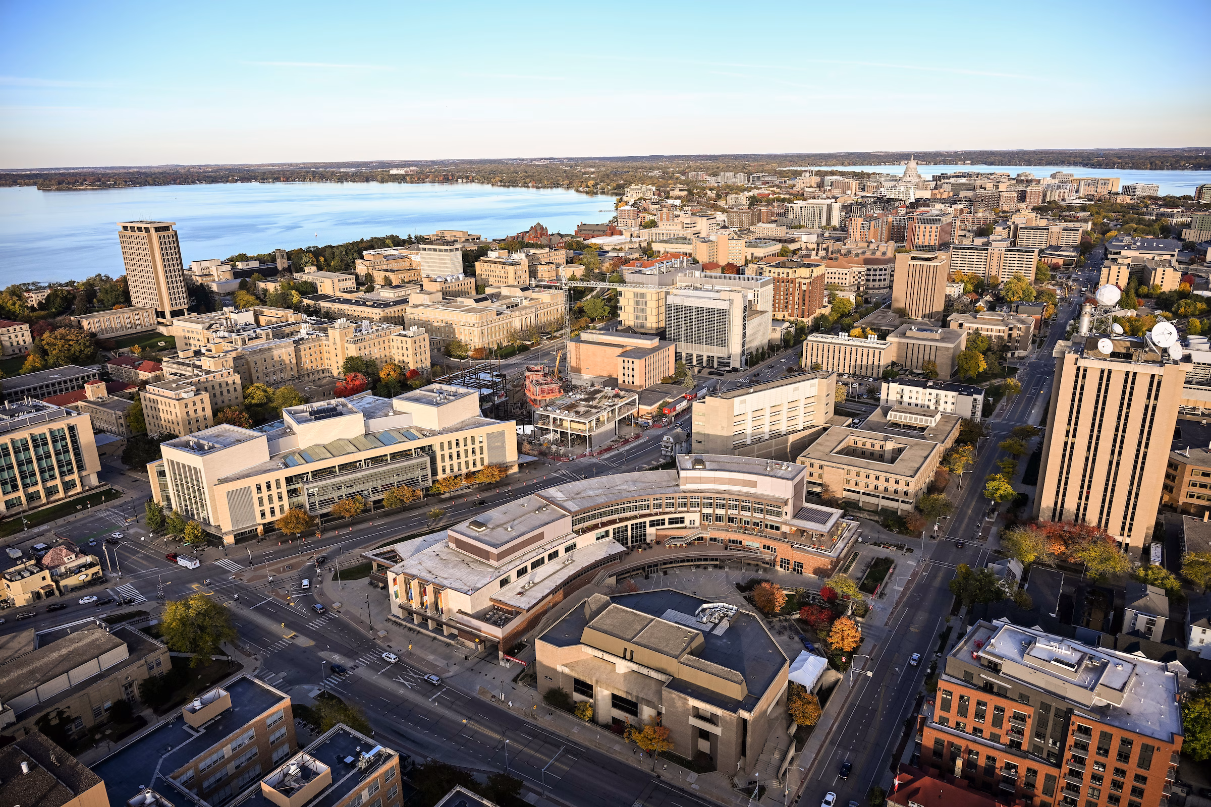 Aerial view of the University of WIsconsin-Madison campus