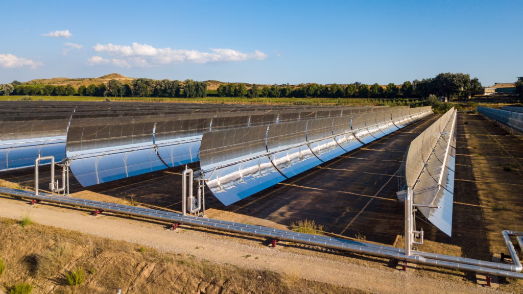 concentrating solar power plant parabolic trough istock photo