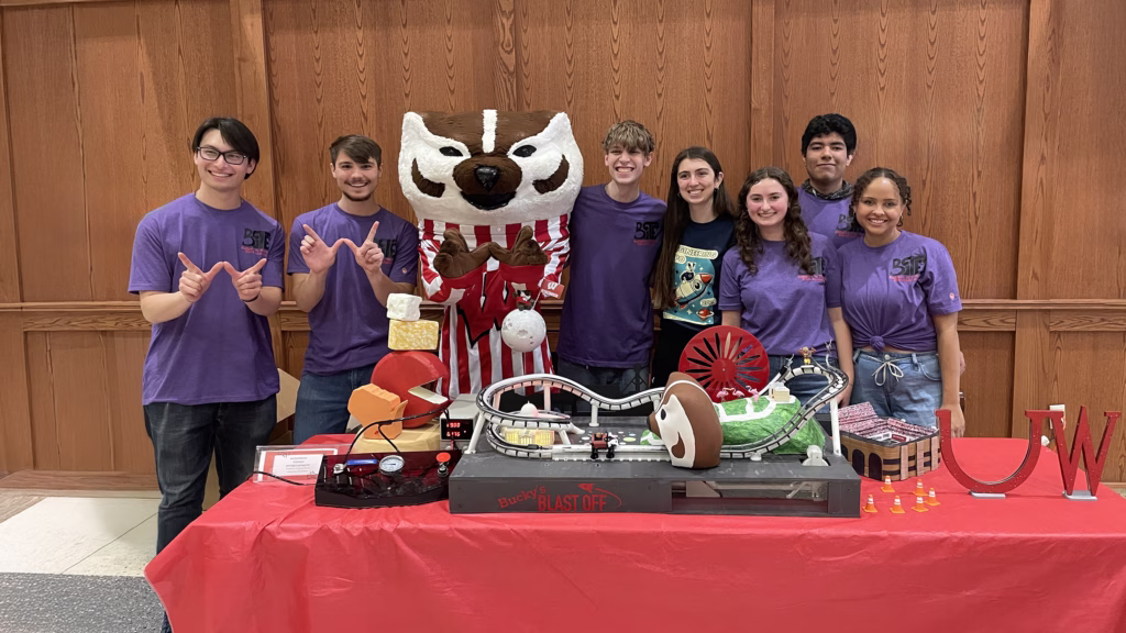 Badgers in Themed Entertainment student org members